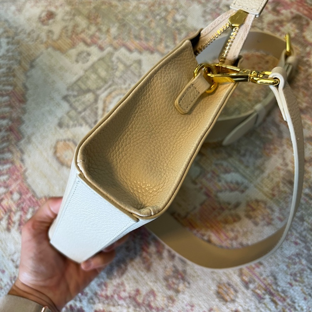 Article & Goods White Pebble Grain Leather Crossbody View 5